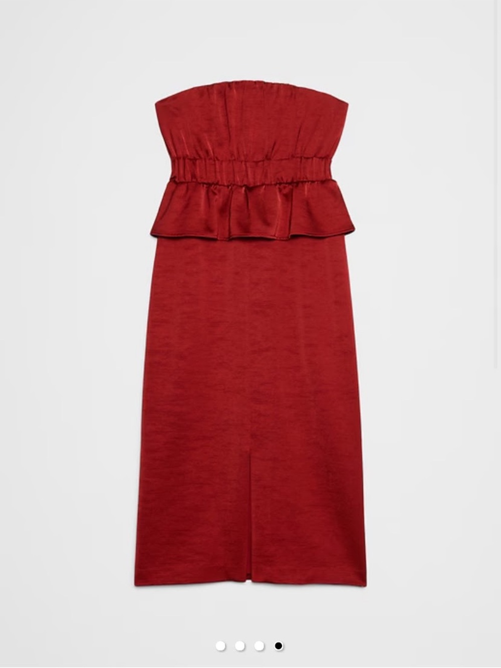 Banana Republic Factory Strapless Peplum Midi Dress - Deep Red